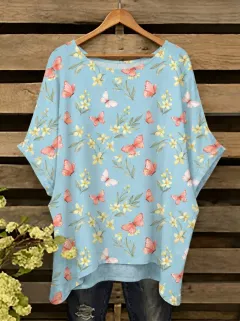 Butterfly Women's Loose Printed T-Shirt