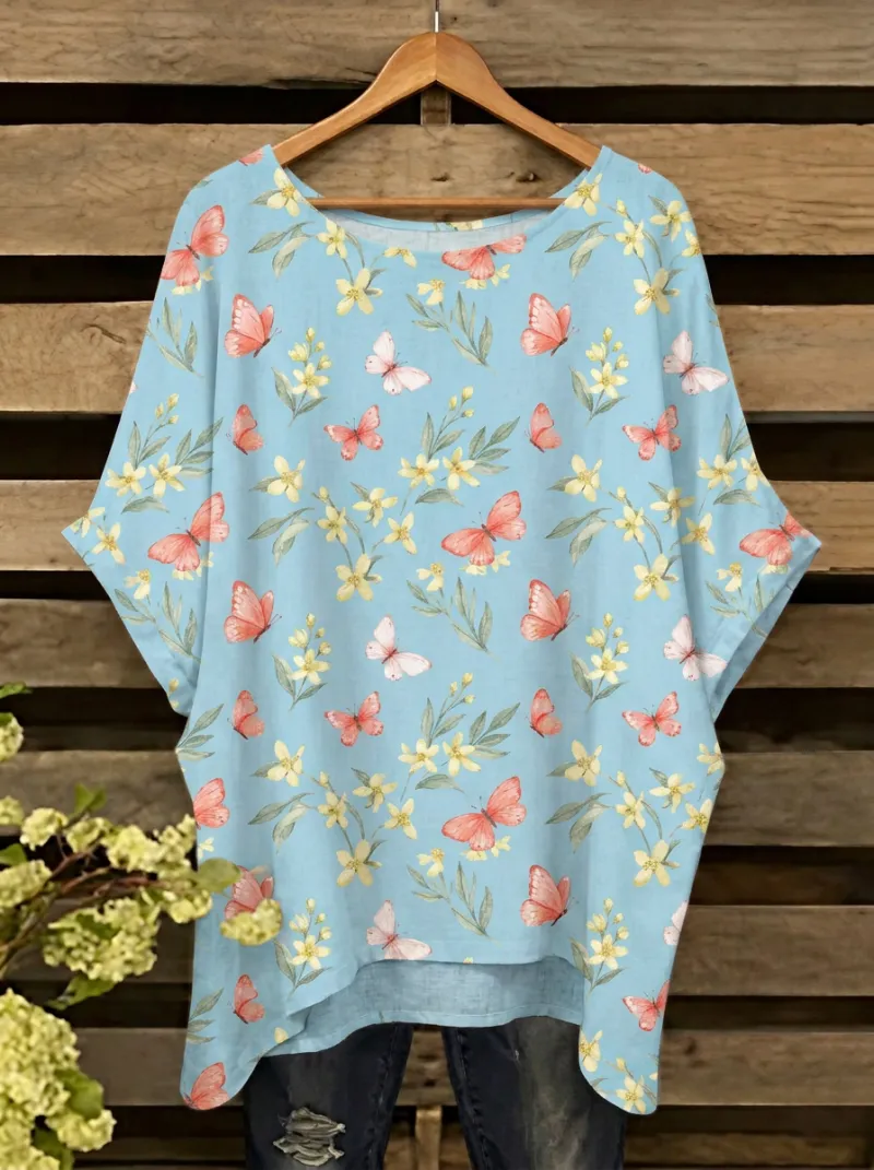 Butterfly Women's Loose Printed T-Shirt