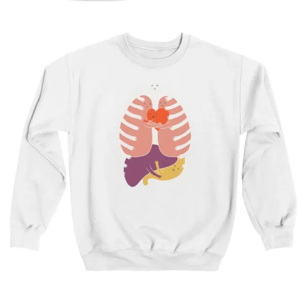 Cute Hugging Organs Design Sweatshirt