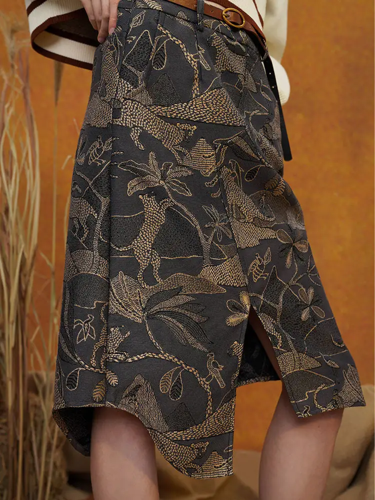 Refined City Everyday Casual Polyester Skirt