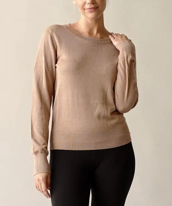Bamboo Sweater Crew Neck Top Sweatshirt
