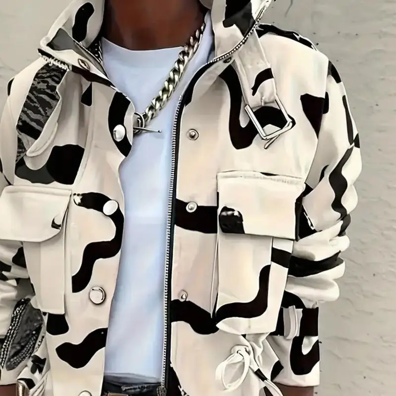 Drawstring Hem Collar Jacket