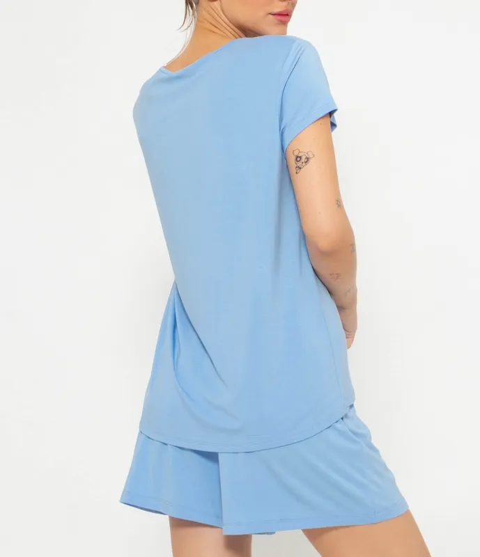 Light Blue Print Shirt