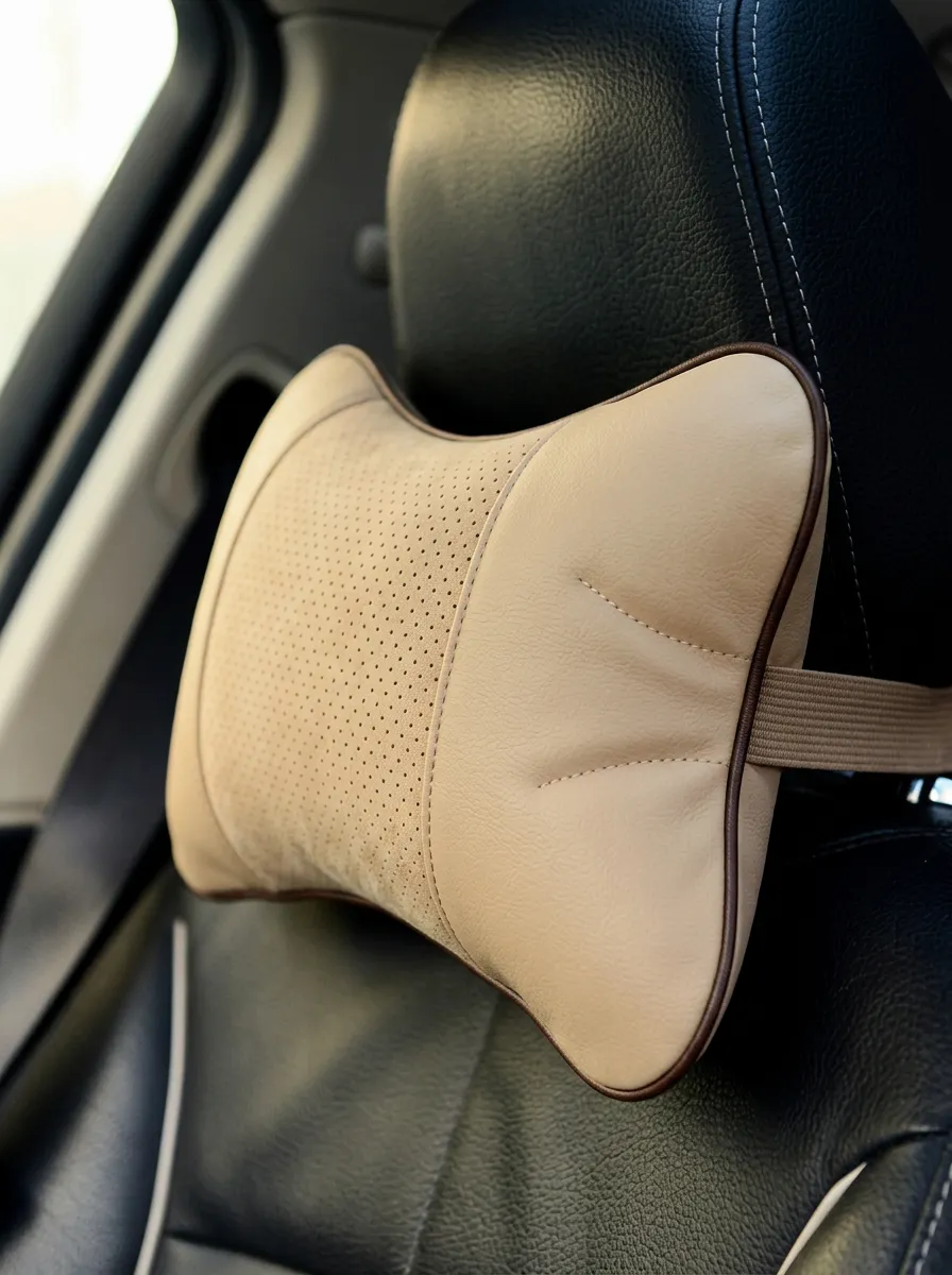 Leather-Texture Car Neck Support Pillow