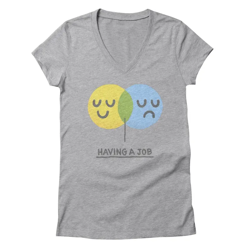 Happy-Sad V-Neck Tee