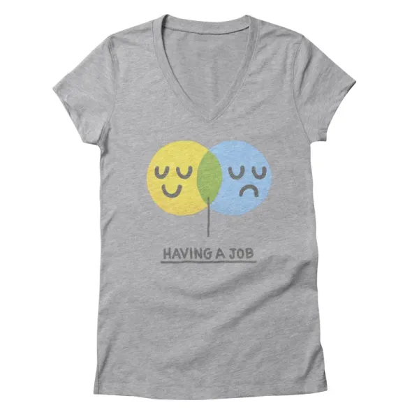Happy-Sad V-Neck Tee