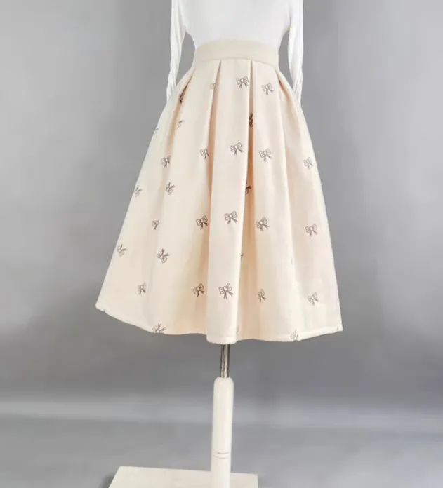 Modern Essential Everyday Casual Embroidered Skirt