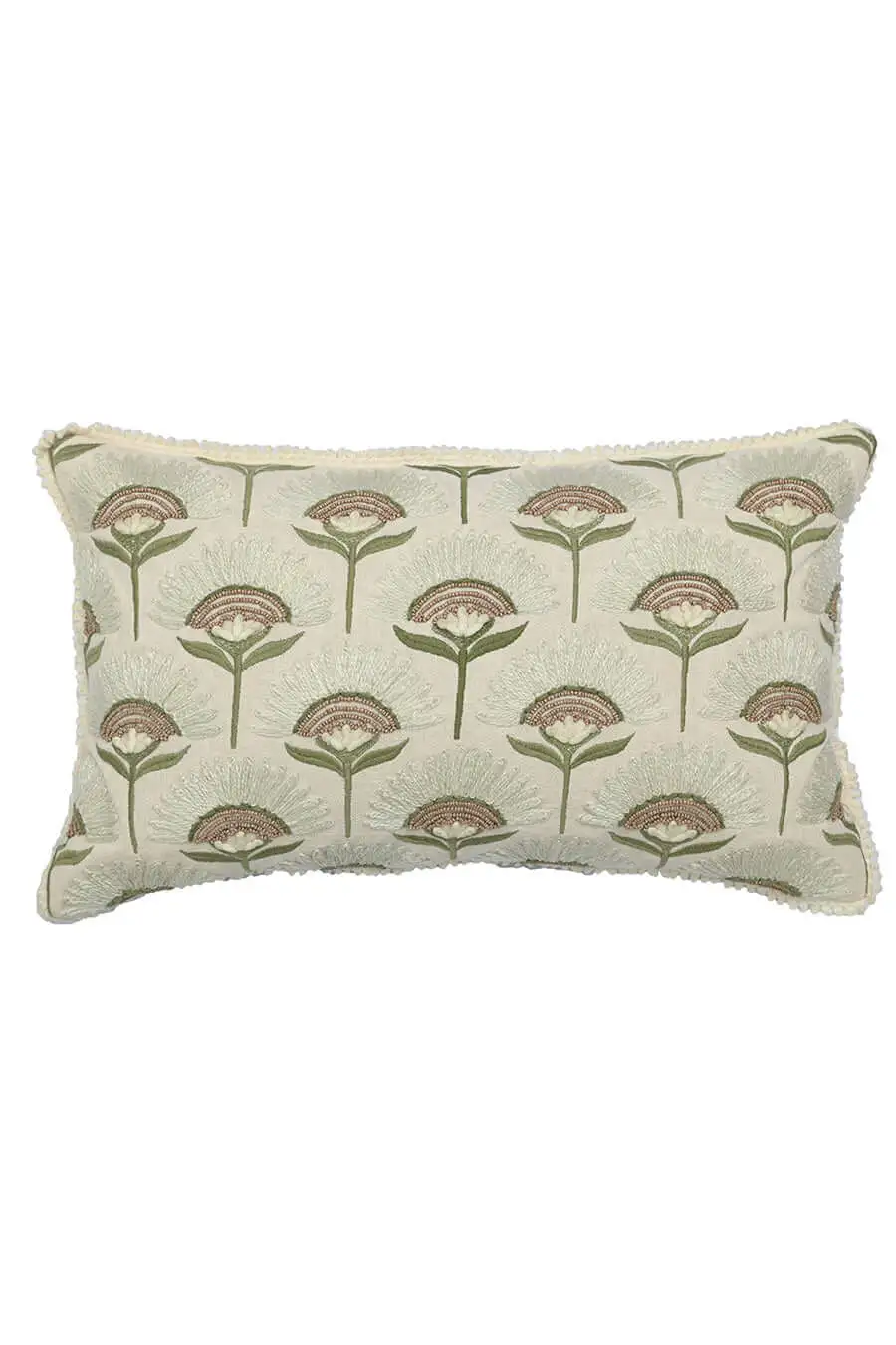 Artisan Surface Floral Cotton Decorative Cushion Cover