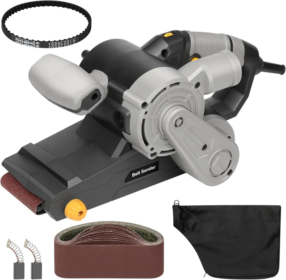 3×21-Inch Belt Sander,8 Amp Variable-speed 170-380RPM 12 Pcs Belts