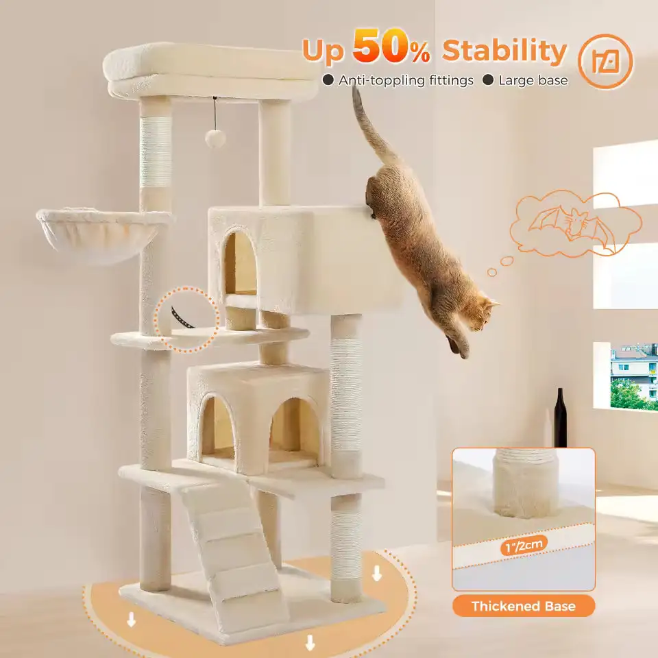 Cozy Feline Resting Structure Plush Cat Tree