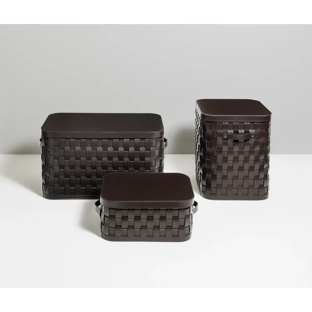 Rectangular Leather Basket