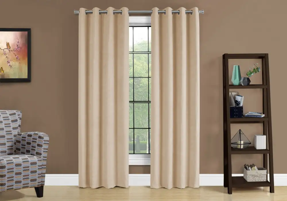 Relaxed Room Darkening Micro Suede Grommet Contemporary Curtain Panel Pair