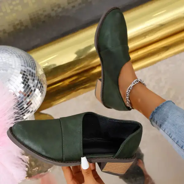 Classic Point Toe Block Heels Pumps