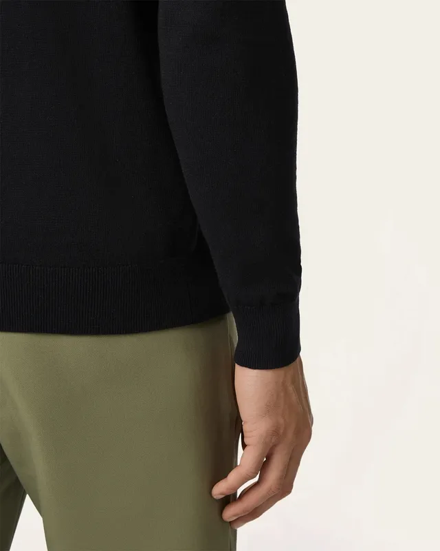 Soft Wool-Blend Crewneck Black