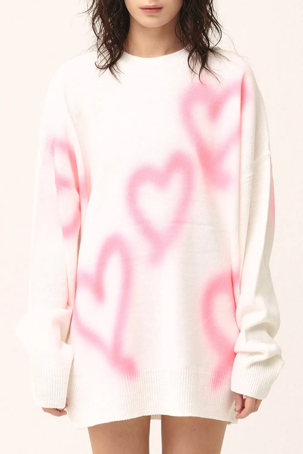 Heart Printed Sweaterdress