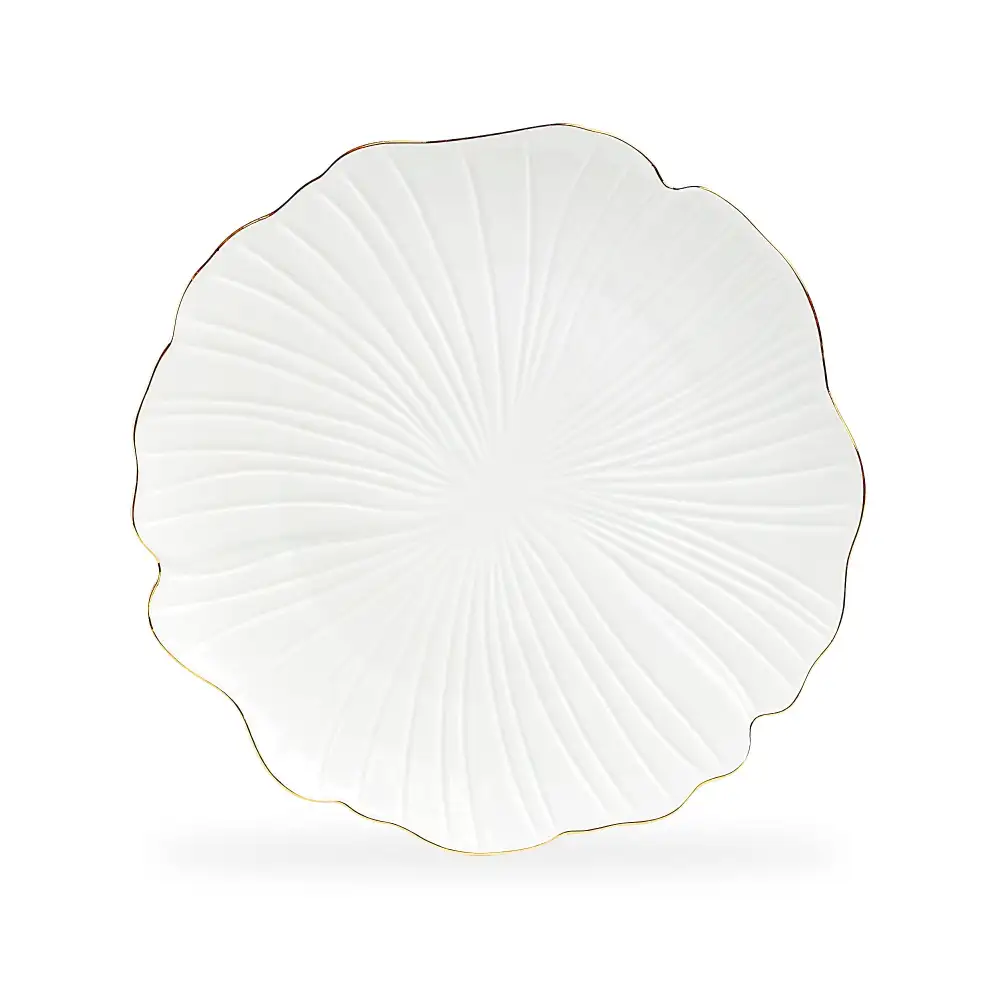 Ginkgo Metallic Porcelain Dinner Plate