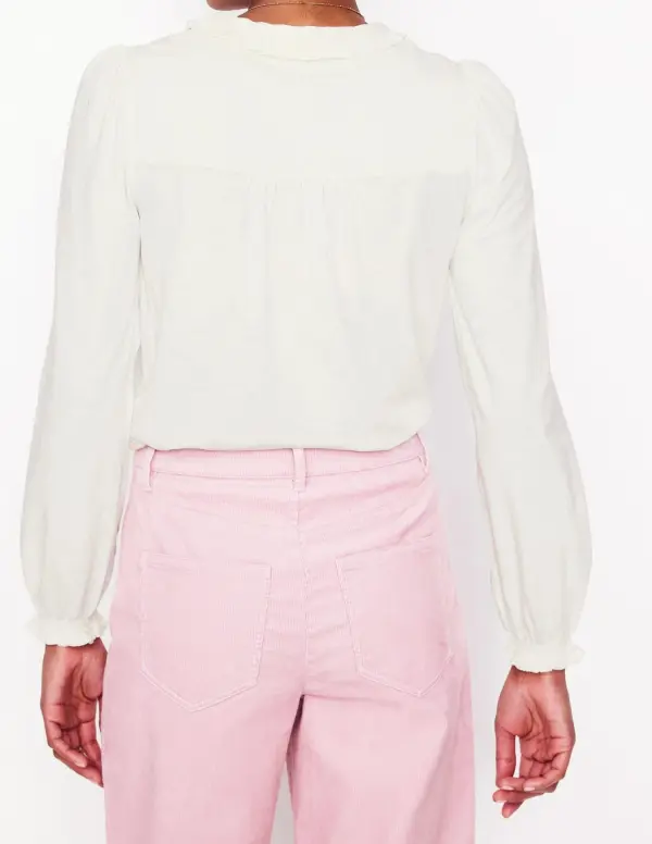 Ruffled V-neck Top
