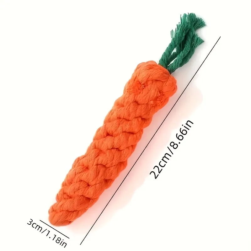 2 Pcs Carrot Dog Rope Toy
