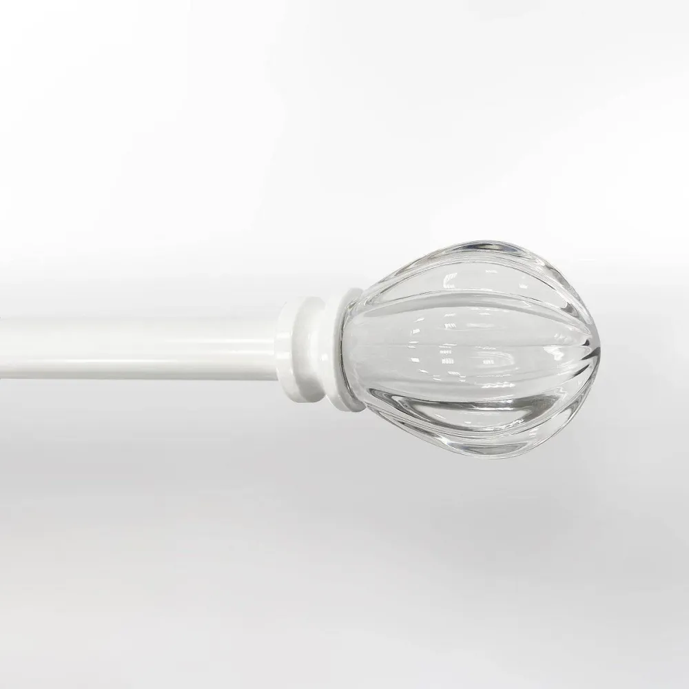 Adjustable Faceted Acrylic Finial Acrylic Curtain Rod