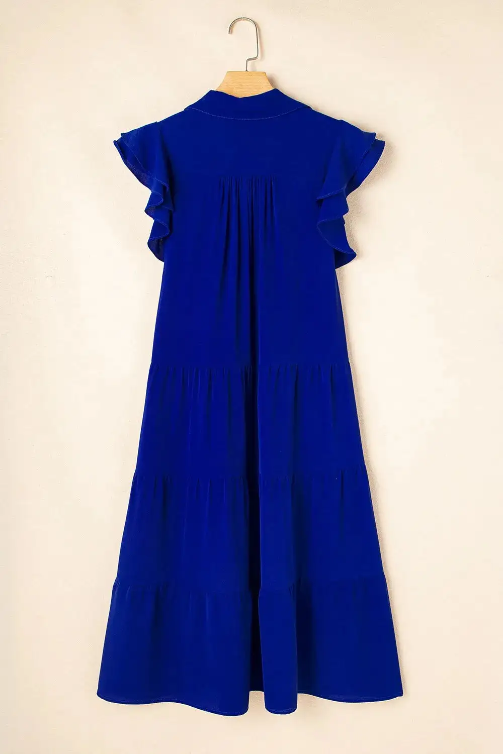 Easy Tie Detail Ruffle Trim Dress