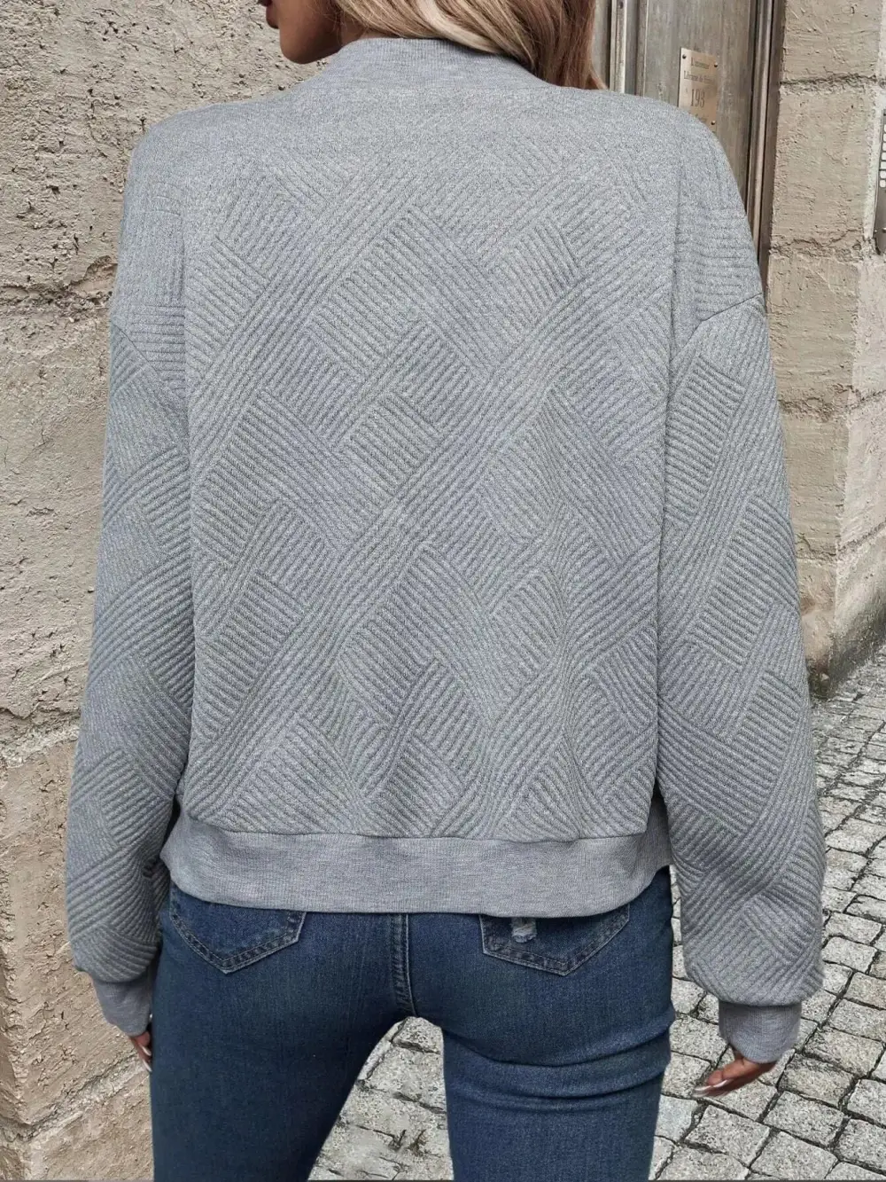 Refined Zip-Up Textured Jacket