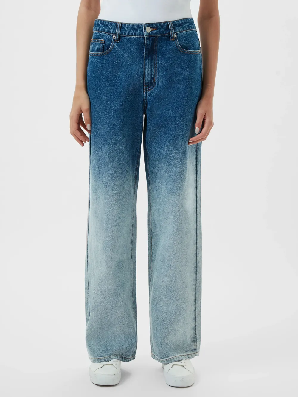 Creative And Fashionable Gradient Blue Wide-Leg Trousers