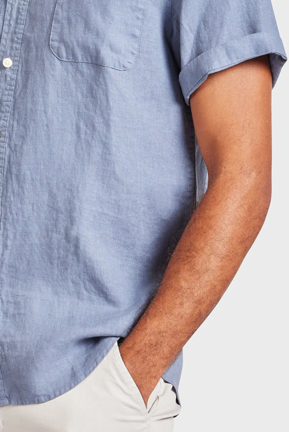 Linen SS Shirt-Dutch blue