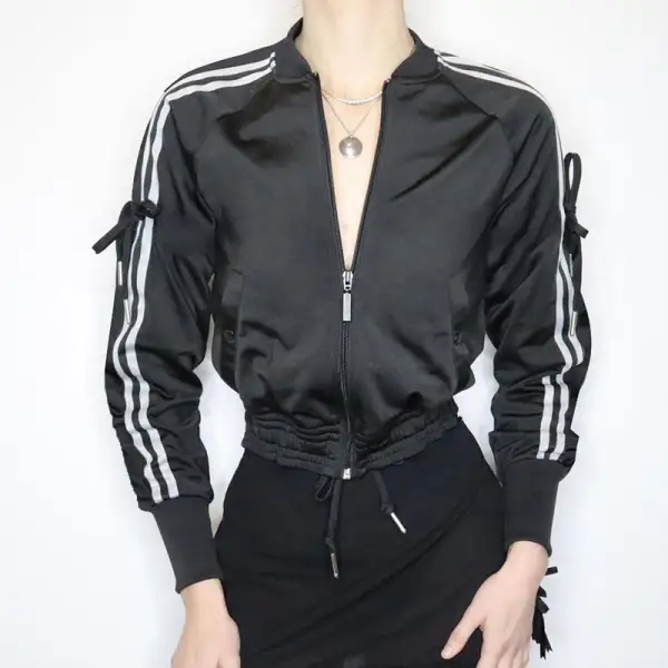Clean Line Zip Front Bomber Jacket