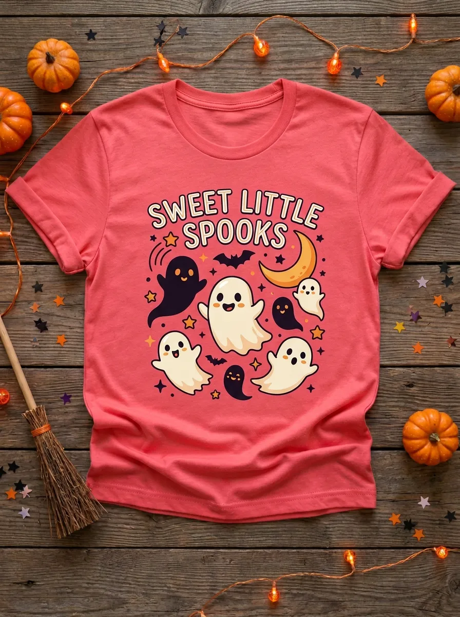 Cute-Spooky Ghost Sweet-Spooks Halloween Graphic T-Shirt