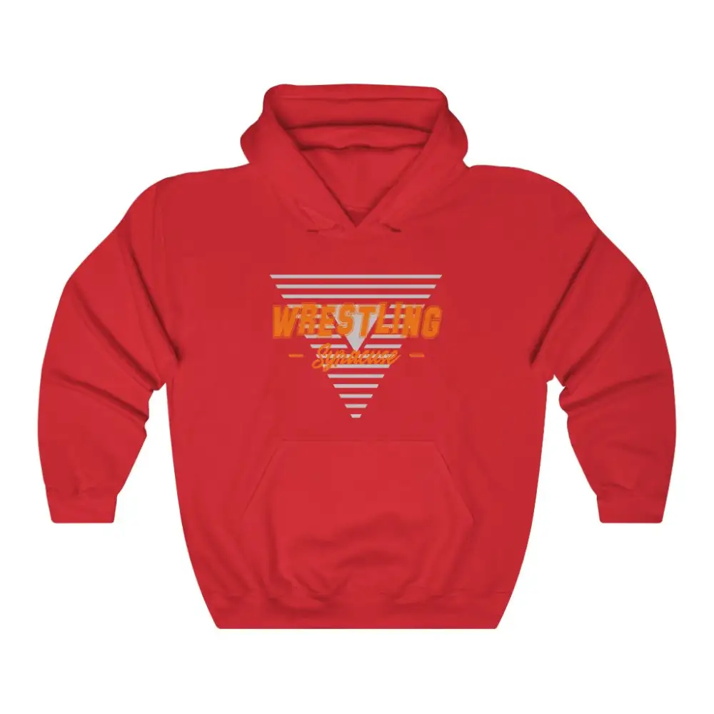Triangle Emblem Wrestling Graphic Pullover Hoodie