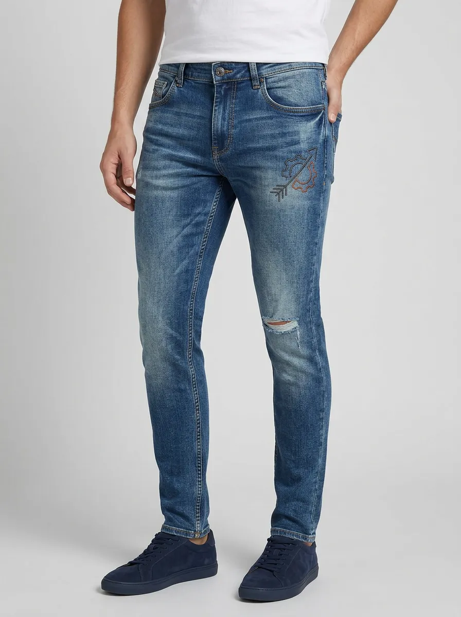 Men's Gear Arrow Graphic Slim-Fit Jeans
