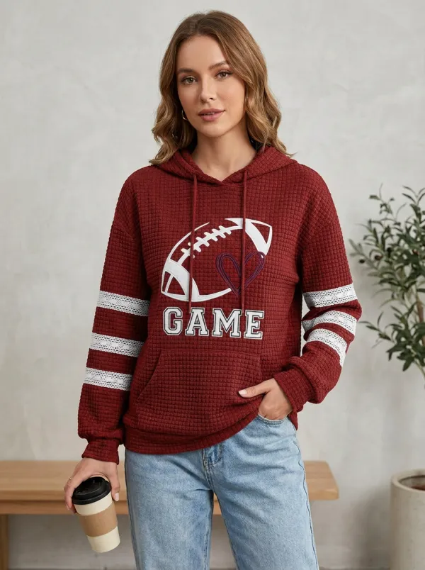 Women's Gridiron Heart Graphic Graphic Hoodie