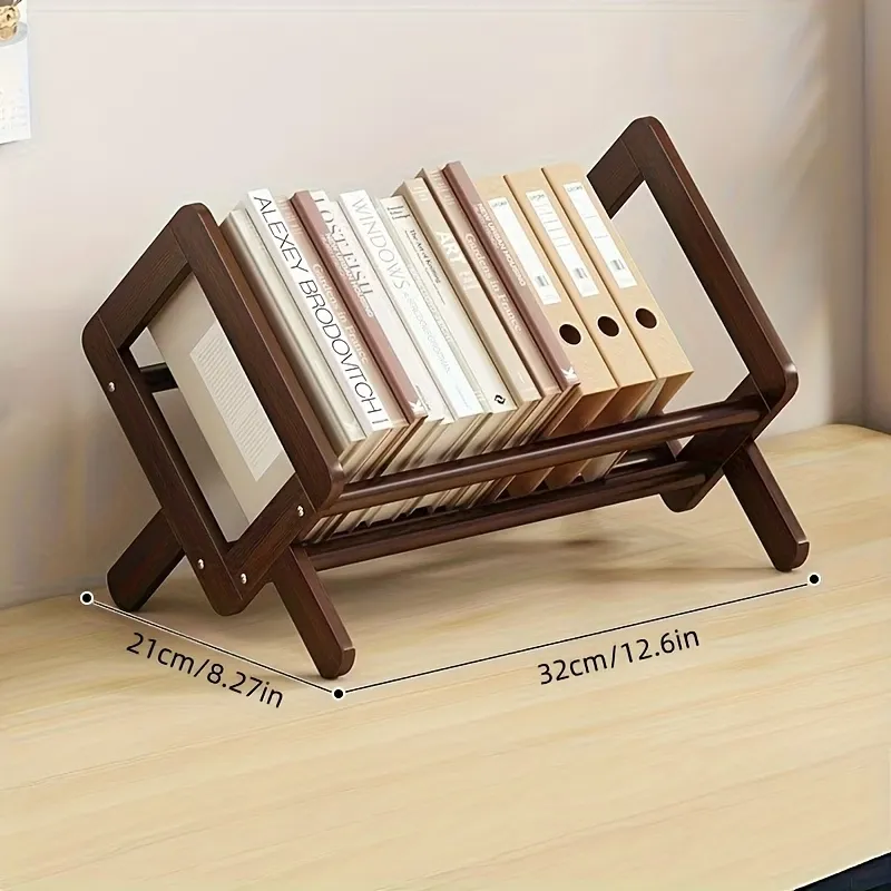 Wooden Desktop Book Rack