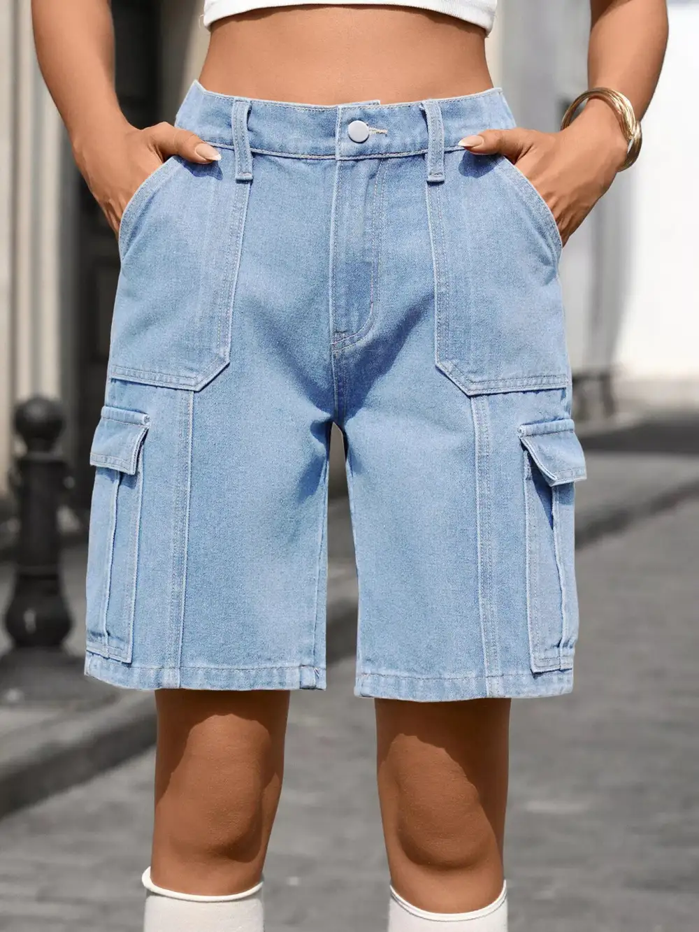 Pull On High Waist Shorts