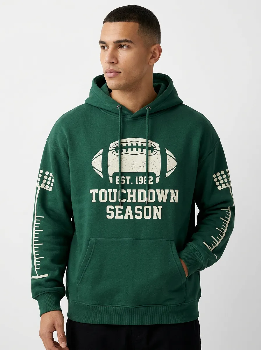Men's American Football Touchdown Season Graphic Hoodie