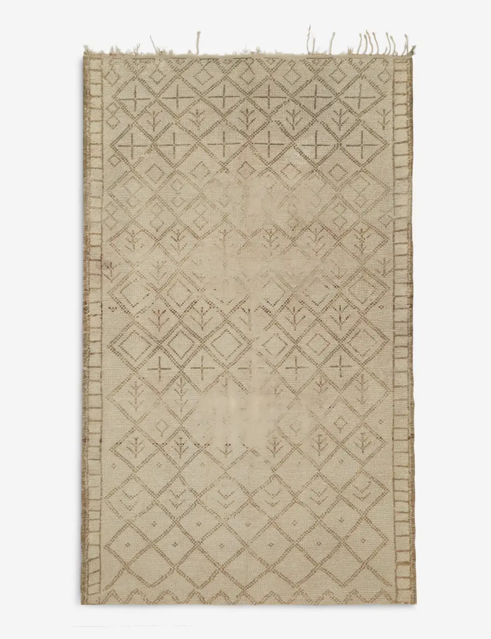 Vintage Inspired Moroccan Inspired Hand Knotted Wool Area Rug