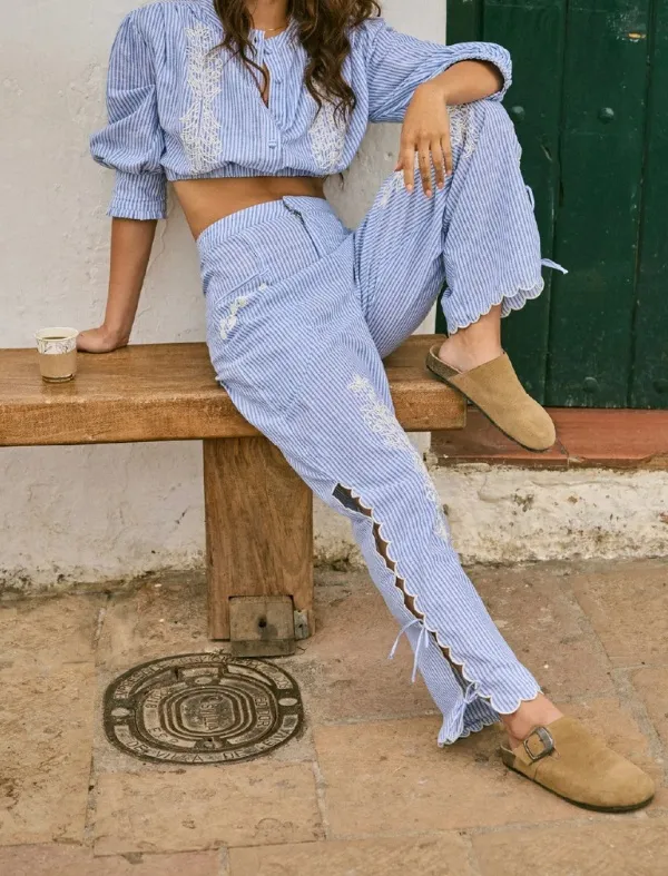 Striped Cotton Linen Top