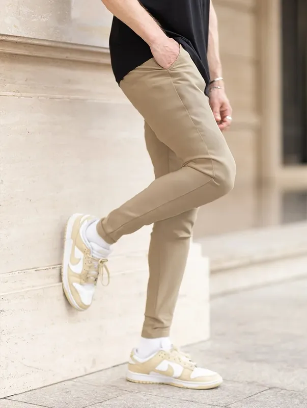 Khaki Slim Fit Stretch Pants