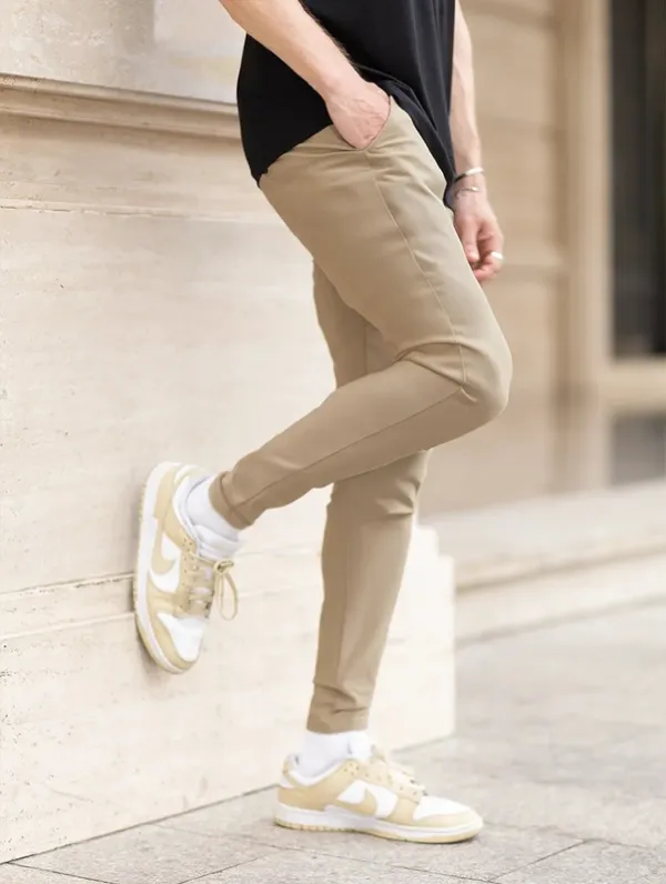 Khaki Slim Fit Stretch Pants