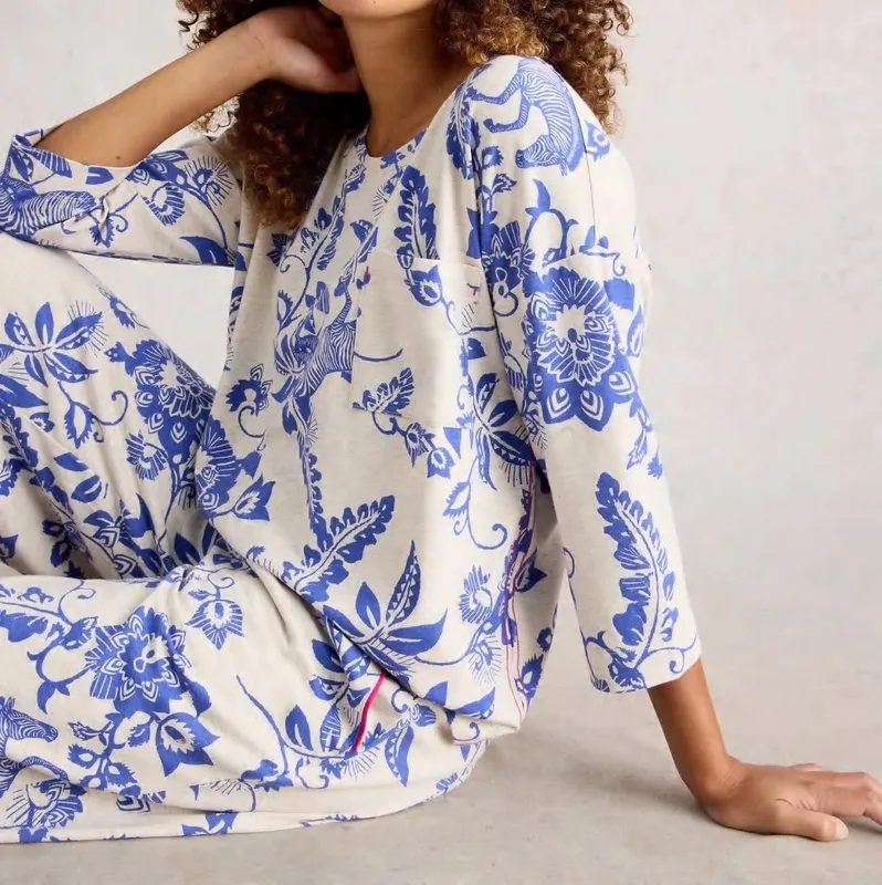 Cotton Wide Leg Cropped Sleep Set