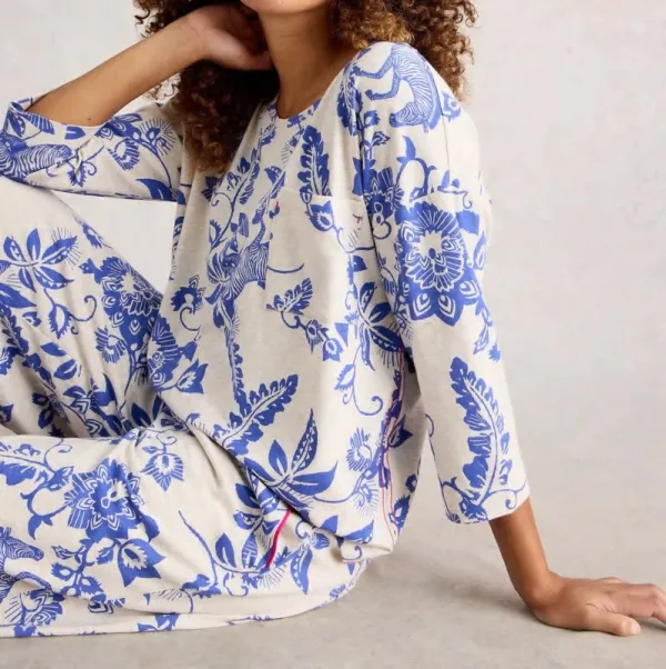 Cotton Wide Leg Cropped Sleep Set