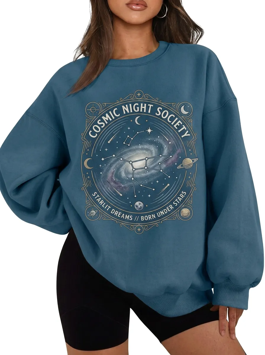 Women's Cosmic Night Society Constellation Printed T-shirt
