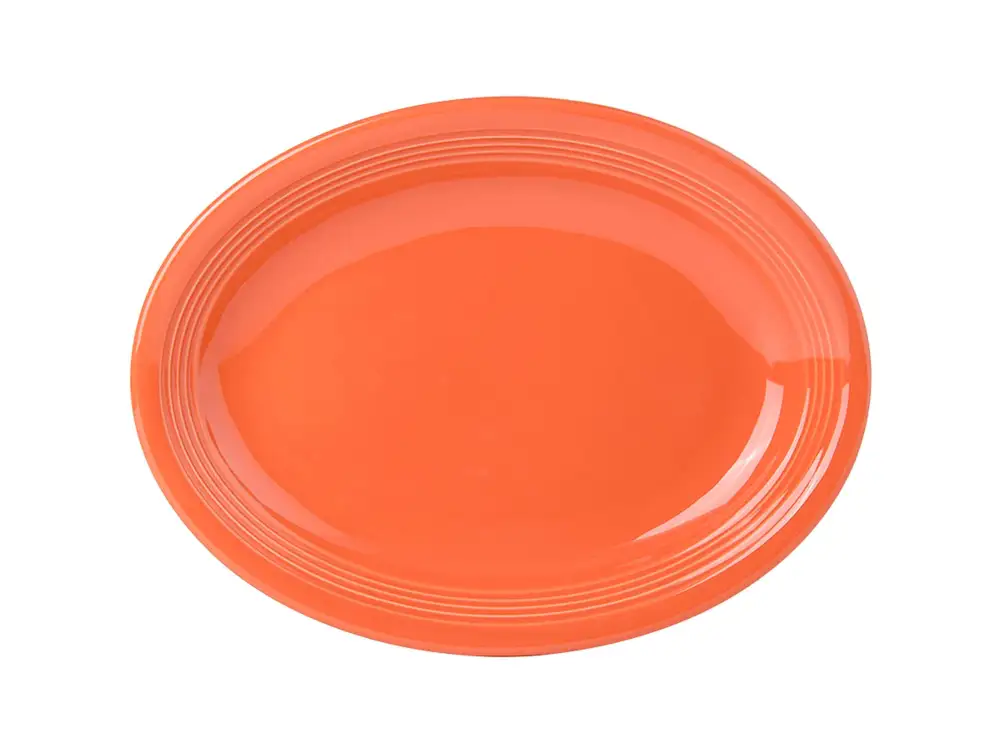 Concentric Pattern Oval Service Platter