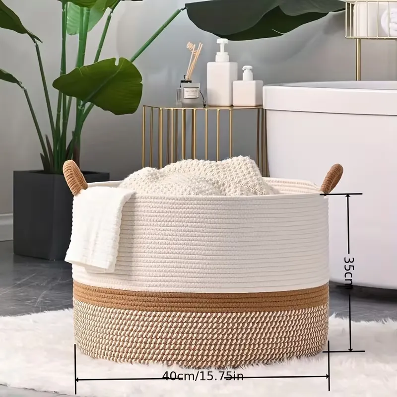 Two-Tone Woven Organizer Basket