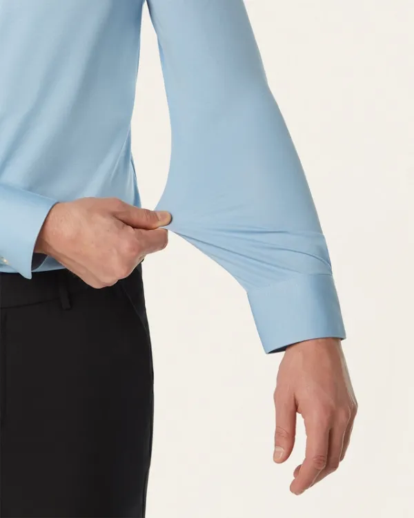 Knit Non-Iron Shirt Blue