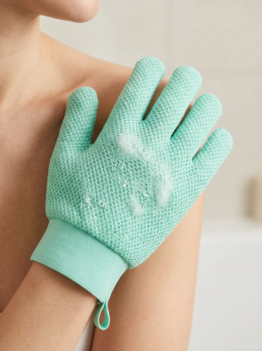 Script Textured Exfoliating Bath Exfoliating Glove