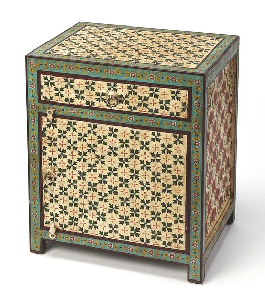 Storage Bohemian Velvet Wood Accent Chest