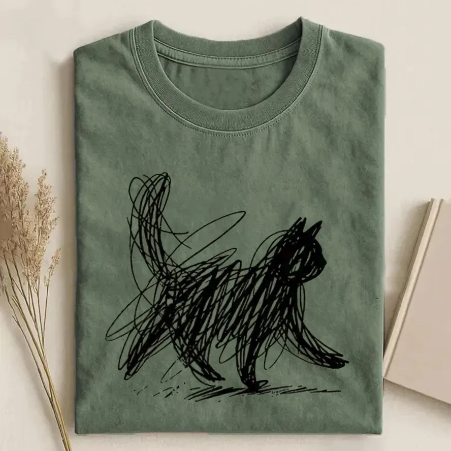 Minimalist Cat Tee