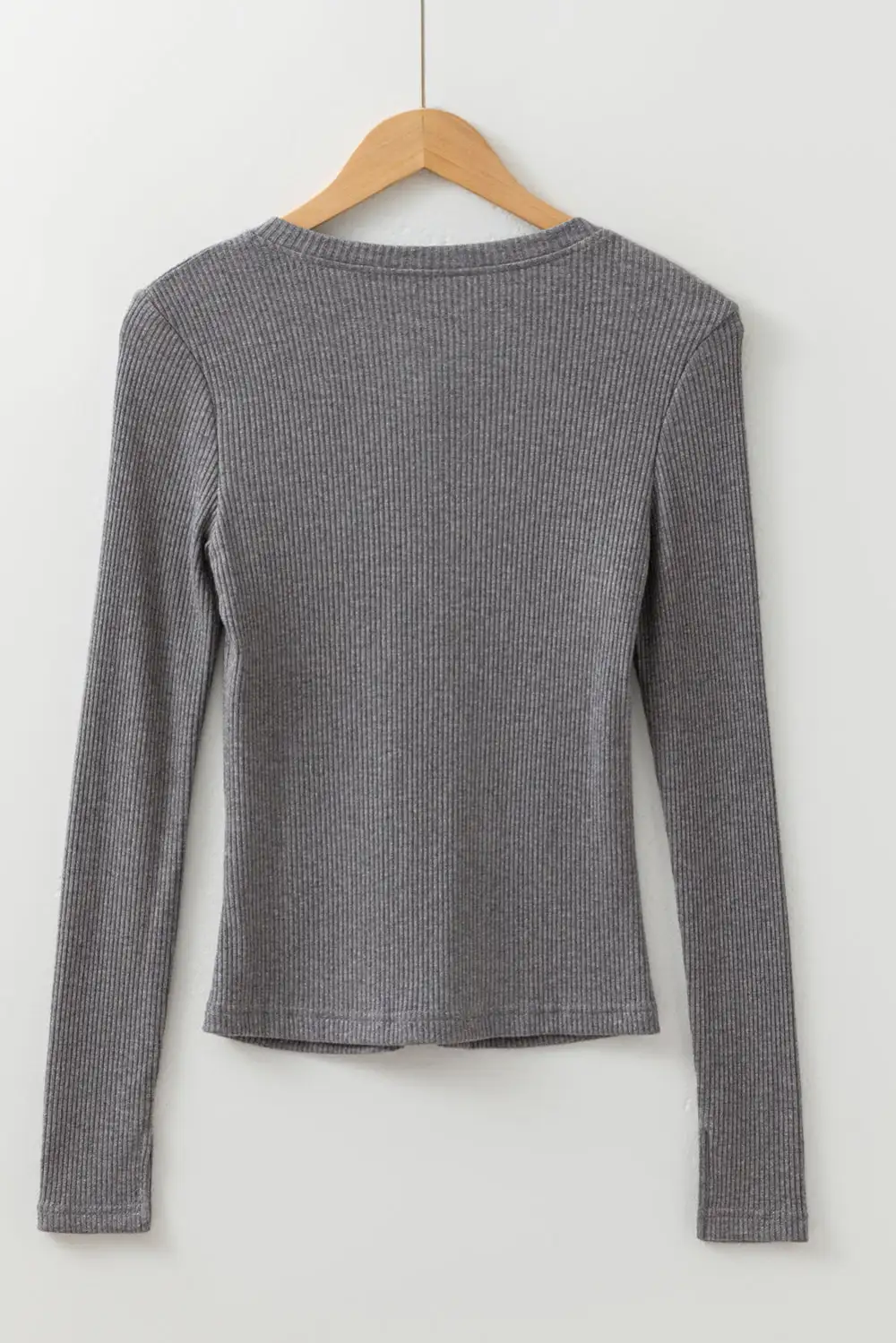 Ribbed Knit Button Front Slim Cardigan