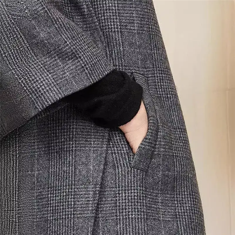 Wool Coat Wide Leg Pants Set